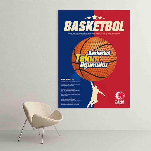 Basketbol "Takım Oyunudur" Eğitim Posteri – B-214