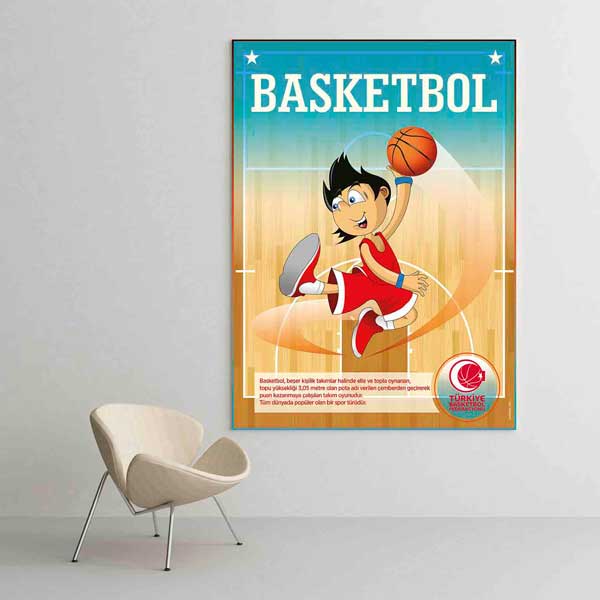 Çocuklar İçin Basketbol Eğitim Posteri – B-212