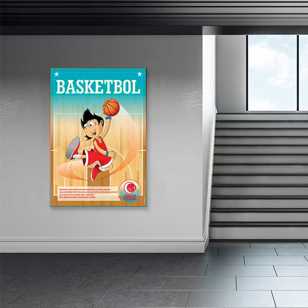 Çocuklar İçin Basketbol Eğitim Posteri – B-212