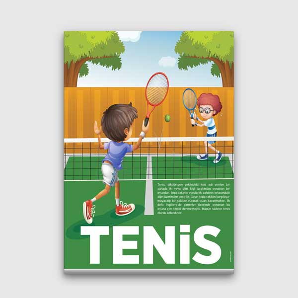 Çocuklar İçin Tenis Eğitim Posteri – B-217