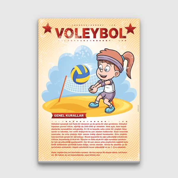 Çocuklar İçin Voleybol Eğitim Posteri – B-218