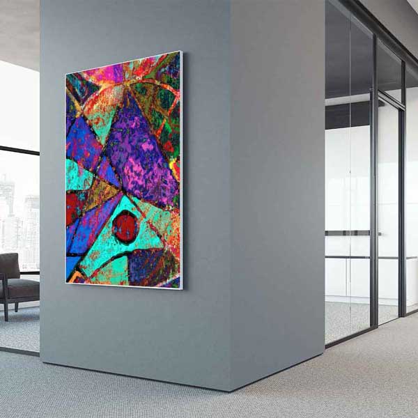 Renkli Geometrik Dokulu Soyut Sanat Kanvas Tablo 2158