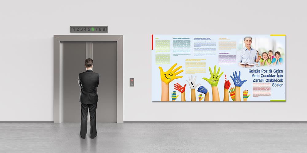 Çocuklar İçin Zararlı Pozitif Sözler Eğitim Posteri  3128