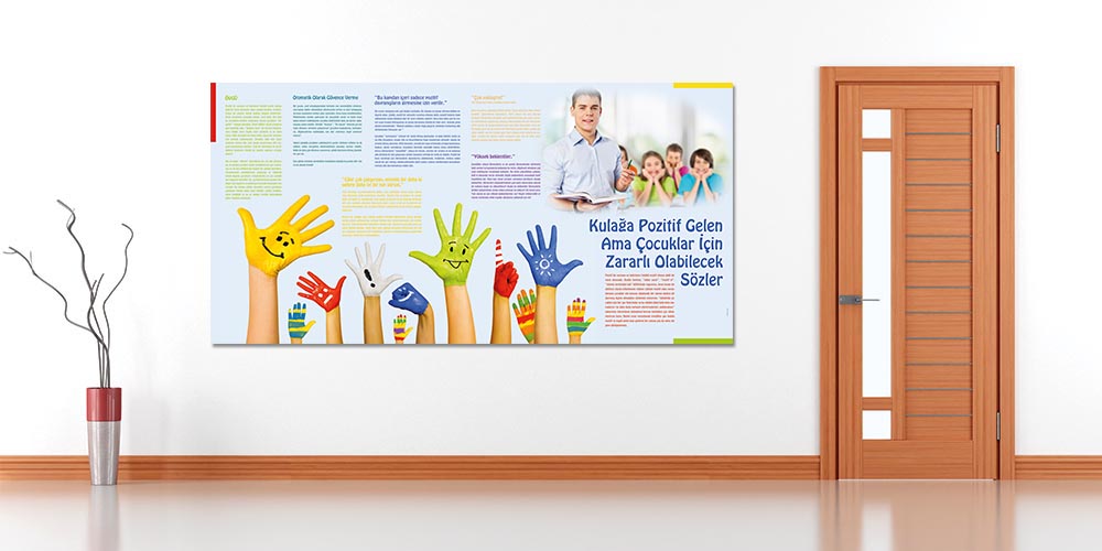 Çocuklar İçin Zararlı Pozitif Sözler Eğitim Posteri  3128