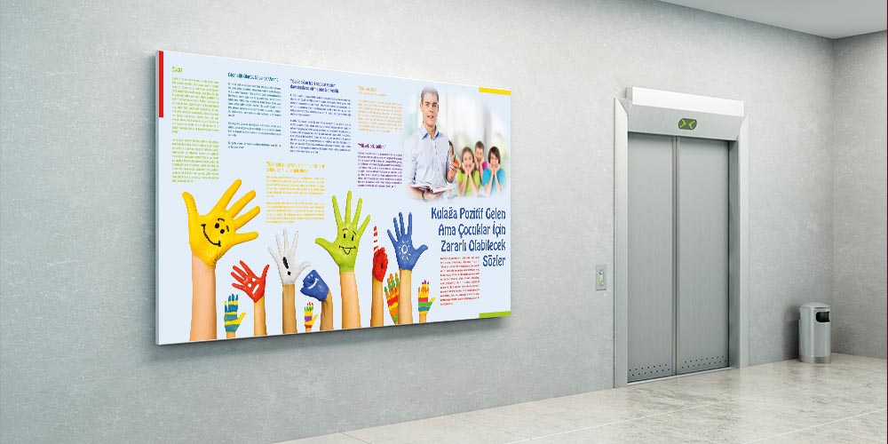 Çocuklar İçin Zararlı Pozitif Sözler Eğitim Posteri  3128