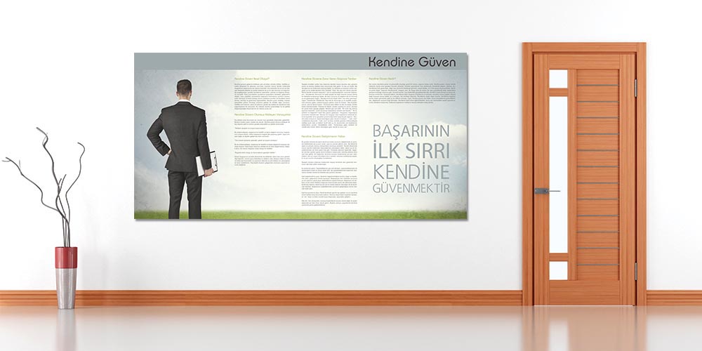 "Başarının İlk Sırrı Kendine Güvenmektir" Temalı Motivasyon Tablosu 4116