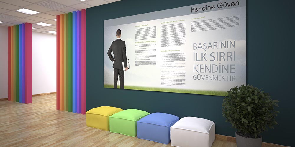 "Başarının İlk Sırrı Kendine Güvenmektir" Temalı Motivasyon Tablosu 4116