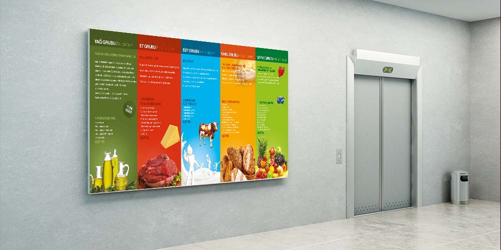 Besin Grupları Bilgilendirme Duvar Dekoru Yağ, Et, Süt, Tahıl ve Meyve – A-707