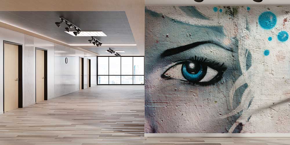 Grafiti Tarzı Mavi Göz Duvar Kağıdı 12665