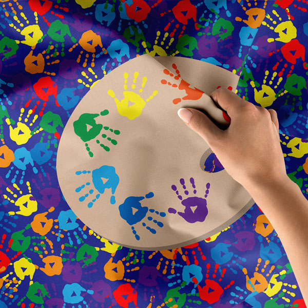 El İzi ve Palet Desenli Sanat Sınıfı Duvar Örtüsü 8278