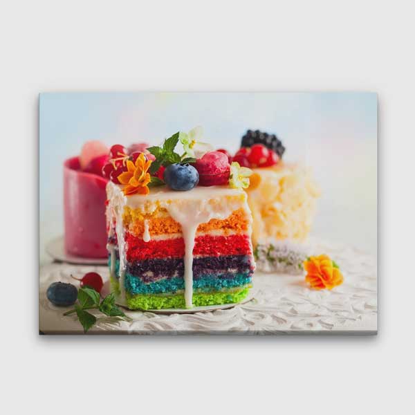 Renkli Katmanlı Pasta Tasarımlı Kanvas Duvar Tablosu – 12189