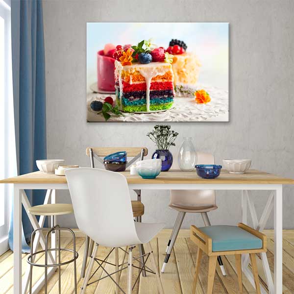 Renkli Katmanlı Pasta Tasarımlı Kanvas Duvar Tablosu – 12189