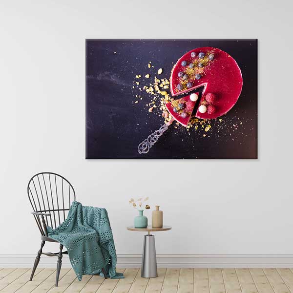 Orman Meyveli Pasta Tasarımlı Kanvas Duvar Tablosu – 12192