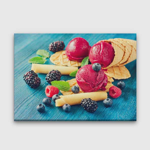 Meyveli Dondurma Tasarımlı Kanvas Duvar Tablosu – 12195