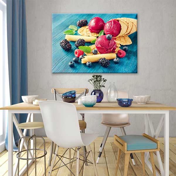 Meyveli Dondurma Tasarımlı Kanvas Duvar Tablosu – 12195