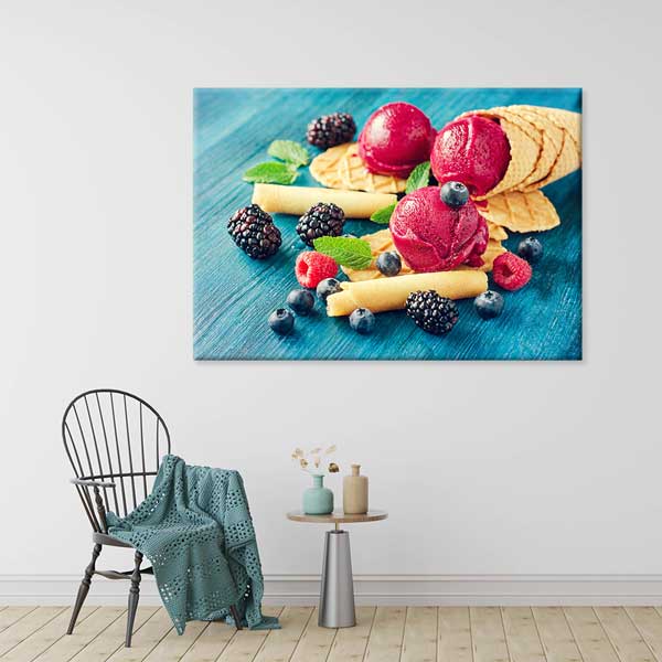 Meyveli Dondurma Tasarımlı Kanvas Duvar Tablosu – 12195