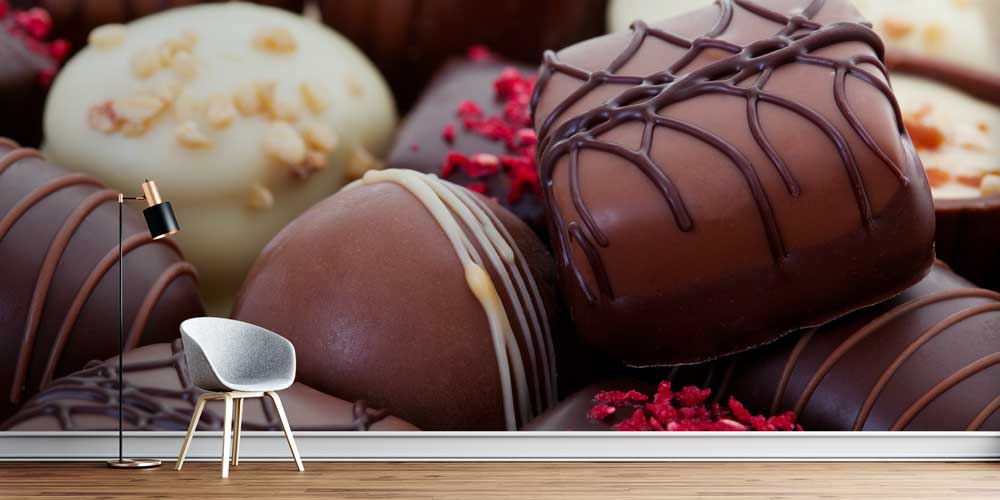 Çikolata Desenli Pastane Duvar Kağıdı 12349