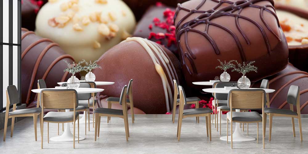 Çikolata Desenli Pastane Duvar Kağıdı 12349