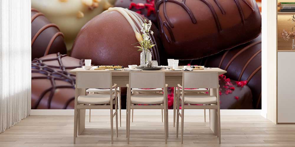 Çikolata Desenli Pastane Duvar Kağıdı 12349