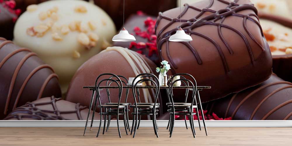 Çikolata Desenli Pastane Duvar Kağıdı 12349