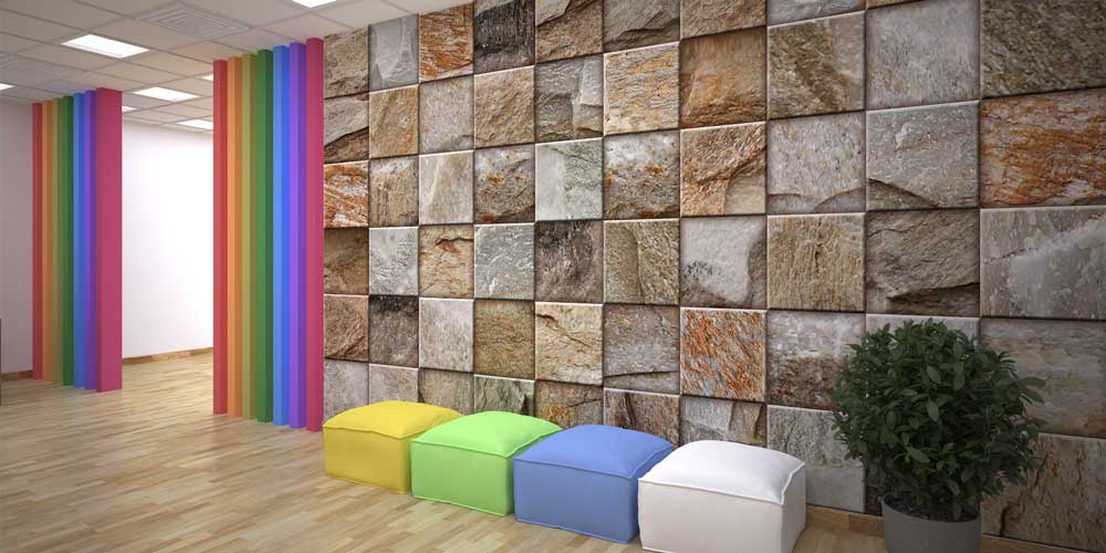 Doğal Taş Görünümlü Mozaik Duvar Kağıdı 12771