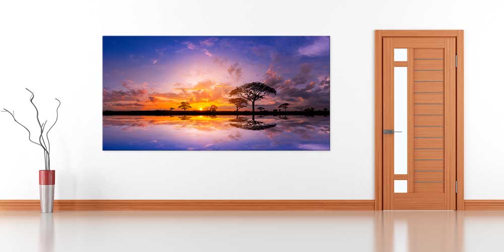 Gün Batımında Yansıyan Savanna Büyük Ebat Duvar Dekoru 14022