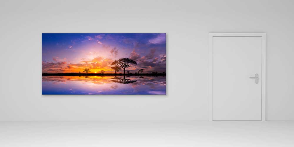 Gün Batımında Yansıyan Savanna Büyük Ebat Duvar Dekoru 14022