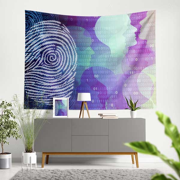 Polis Emniyet Dijital Parmak İzi Duvar Örtüsü 11107