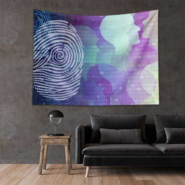 Polis Emniyet Dijital Parmak İzi Duvar Örtüsü 11107