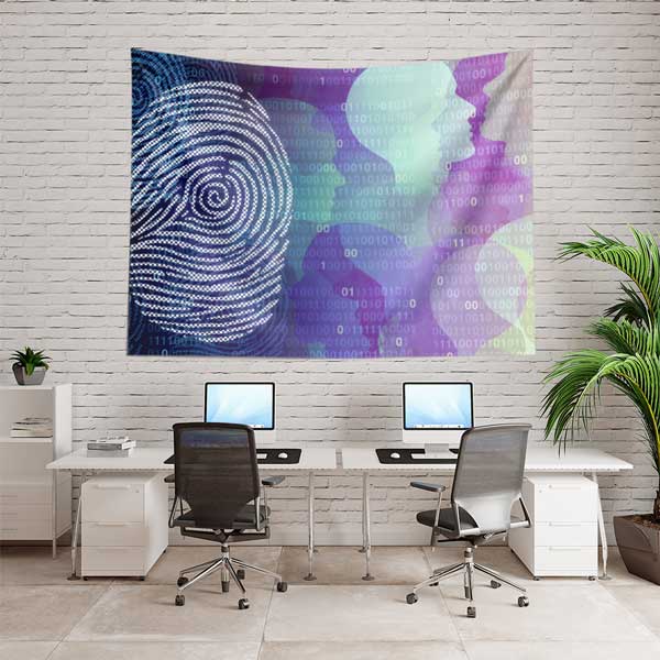 Polis Emniyet Dijital Parmak İzi Duvar Örtüsü 11107