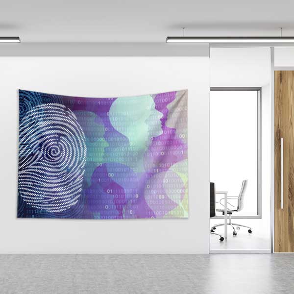 Polis Emniyet Dijital Parmak İzi Duvar Örtüsü 11107