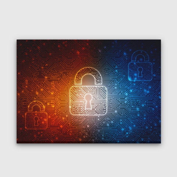Siber Güvenlik Dijital Kilit Kanvas Tablo – 11257