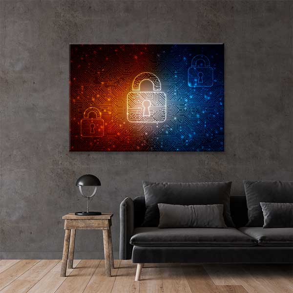 Siber Güvenlik Dijital Kilit Kanvas Tablo – 11257