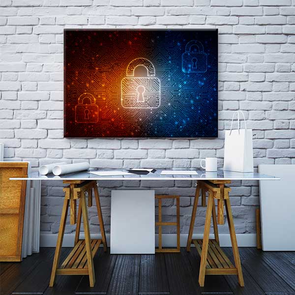 Siber Güvenlik Dijital Kilit Kanvas Tablo – 11257