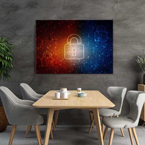 Siber Güvenlik Dijital Kilit Kanvas Tablo – 11257