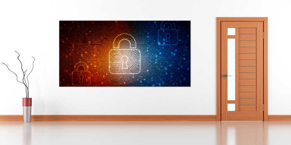 Siber Güvenlik Dijital Kilit Duvar Dekoru 11336
