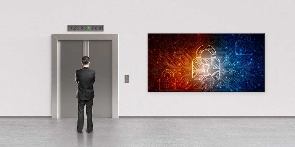 Siber Güvenlik Dijital Kilit Duvar Dekoru 11336
