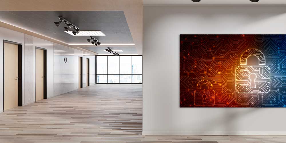 Siber Güvenlik Dijital Kilit Duvar Dekoru 11336