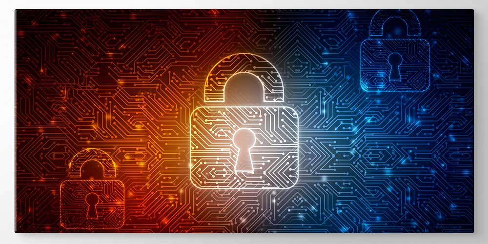 Siber Güvenlik Dijital Kilit Duvar Dekoru 11336