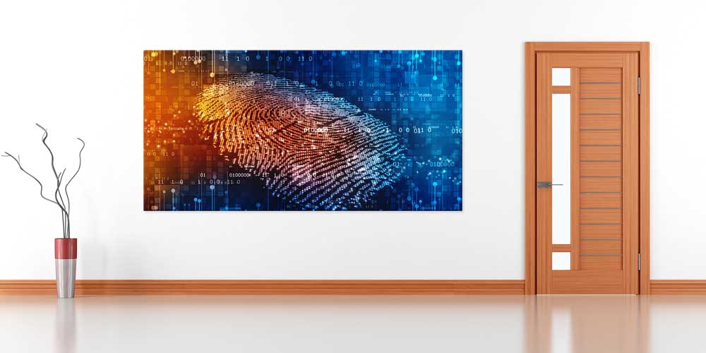 Neon Işıklı Dijital Parmak İzi Duvar Dekoru 11338