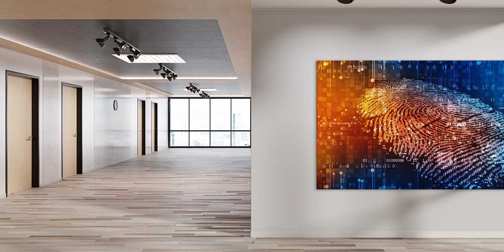 Neon Işıklı Dijital Parmak İzi Duvar Dekoru 11338