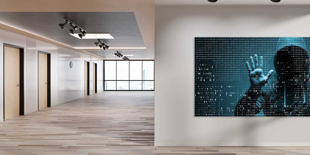 Dijital Hacker Temalı Dekoratif Baskı 11341