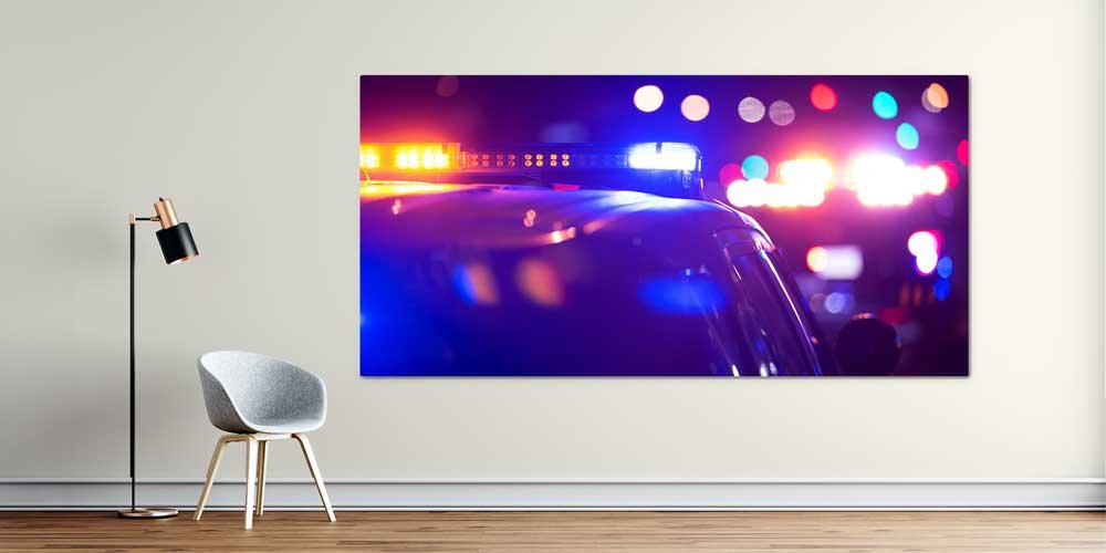 police-wall-art-11342-01 Polis Arabası Işıkları Dekoratif Baskı 11342