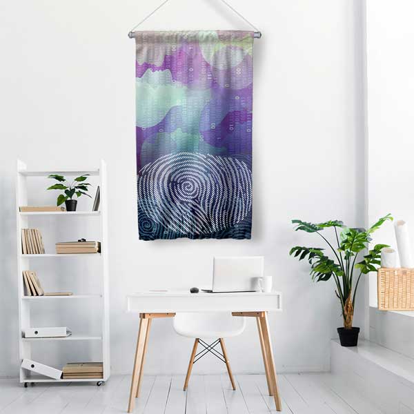 Dijital Parmak İzi Desenli Duvar Flaması 11178