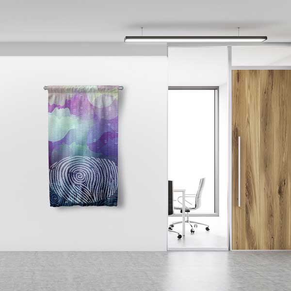 Dijital Parmak İzi Desenli Duvar Flaması 11178