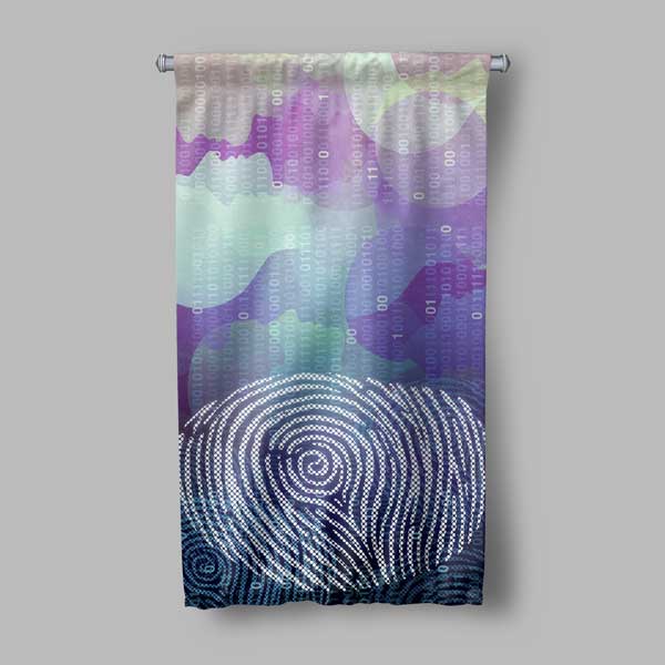 Dijital Parmak İzi Desenli Duvar Flaması 11178