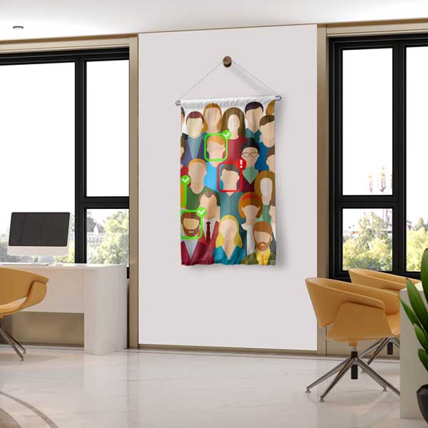 Yapay Zeka Yüz Tanıma Sistemi Duvar Flaması 11182