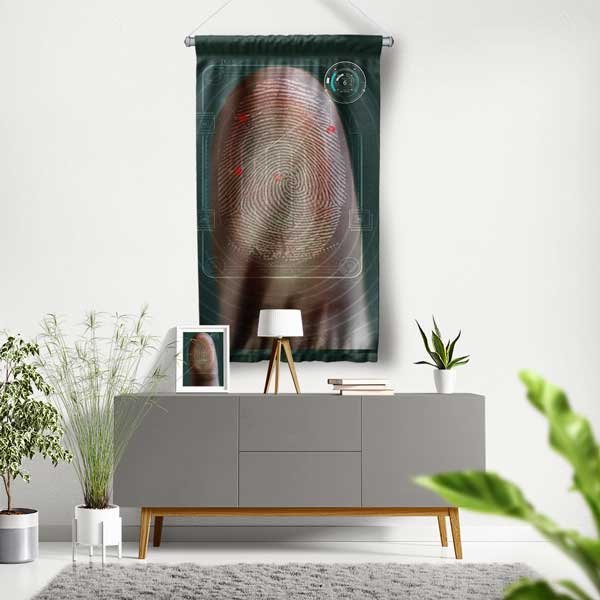 Adli Tıp Olay Yeri Parmak İzi Duvar Flaması 11186