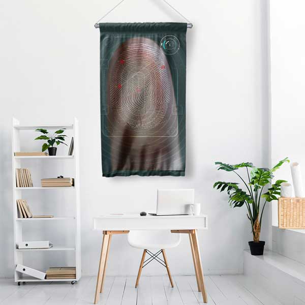 Adli Tıp Olay Yeri Parmak İzi Duvar Flaması 11186