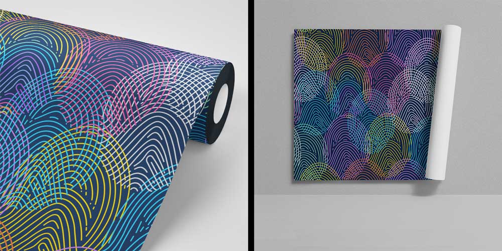 Polis Emniyet Neon Renk Parmak İzi Duvar Kağıdı 11010